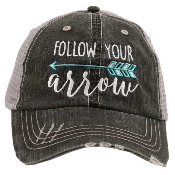 "Follow Your Arrow" Embroidered & Distressed Cap - Picture 4 of 8